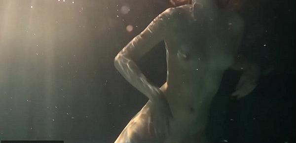  Shaved brunette sissy Irina Polcharova naked in the pool